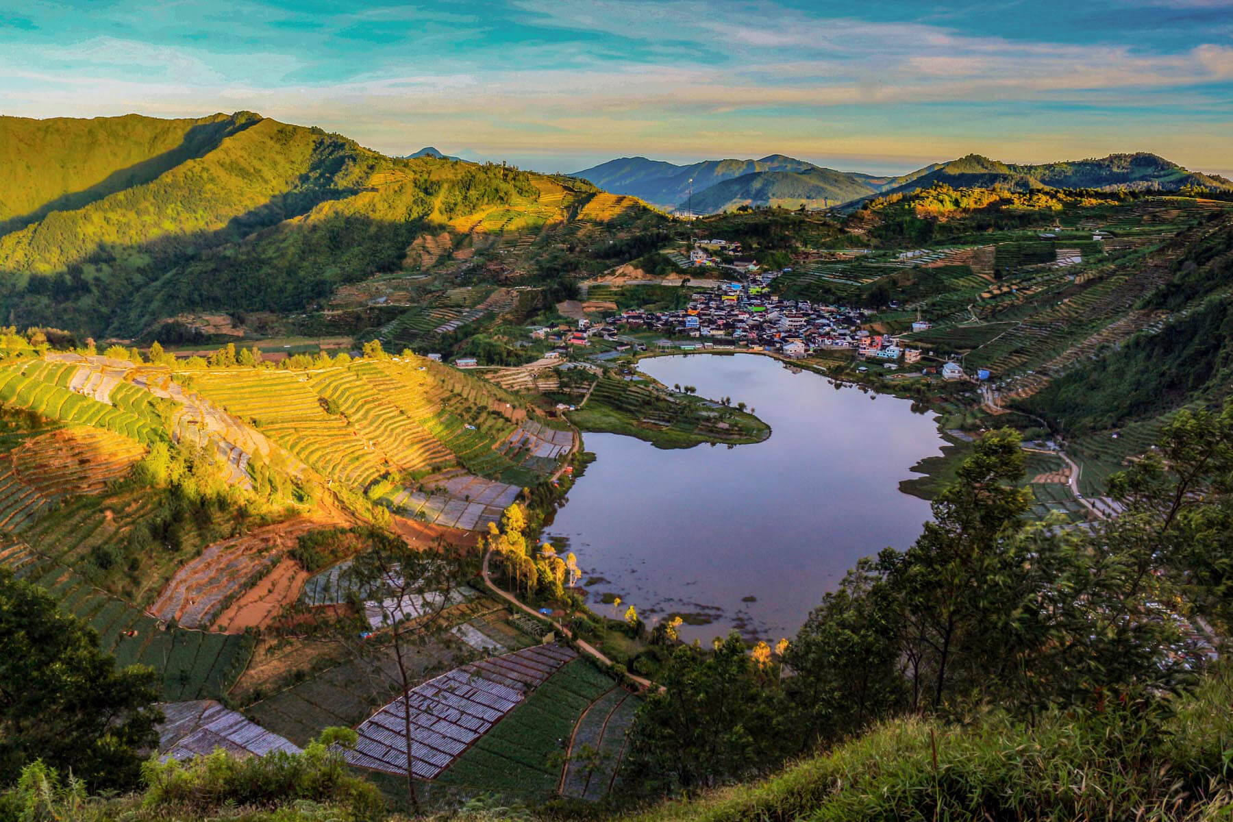 Beautiful Cebong Lake in Dieng